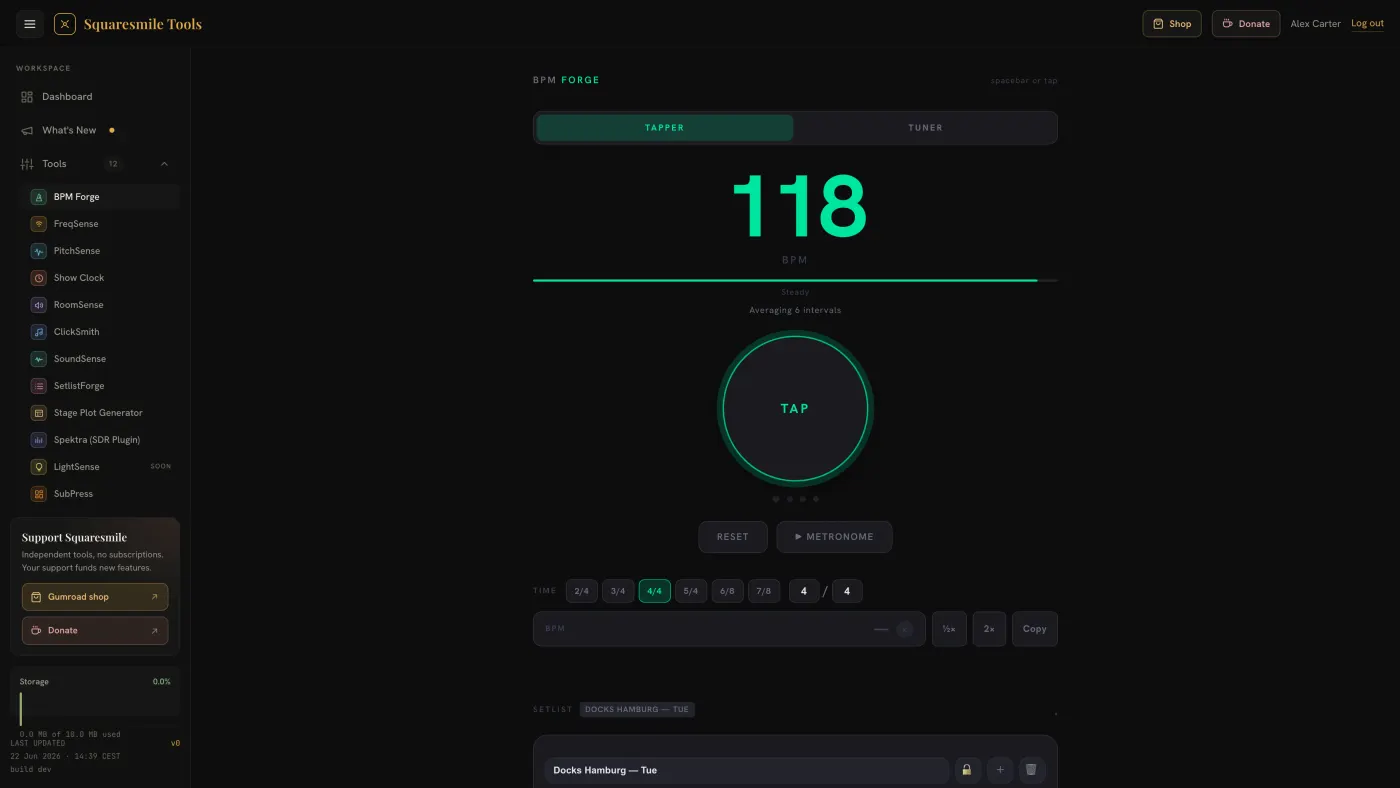 BPM Forge — the main screen